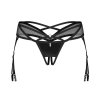 Obsessive Figi stringi otwarte Dominna czarne